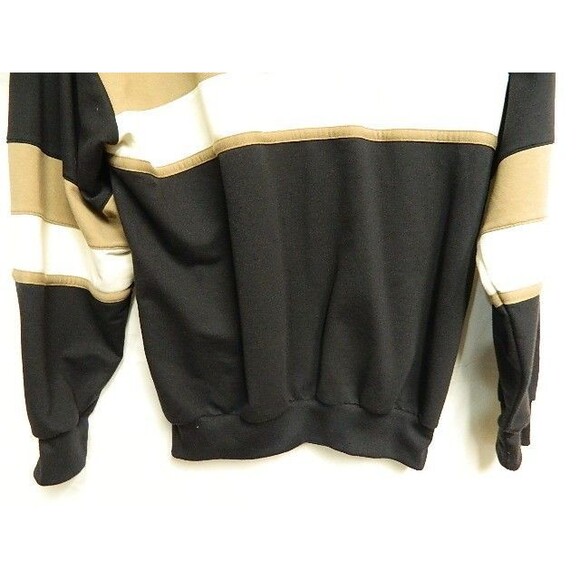 Classics by Palmland Mens Long Sleeve Polo Shirt Size Medium Black Tan & White - Picture 3 of 15